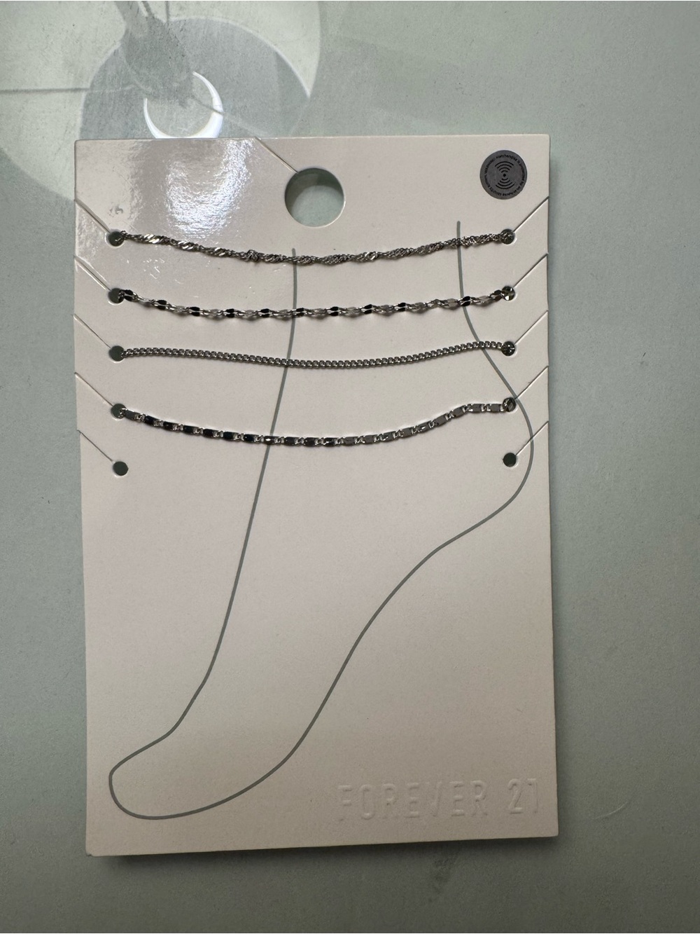 Forever 21 Silver-Tone Layered Anklet Set